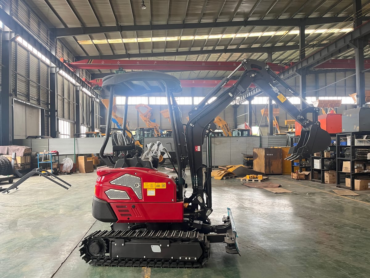 SDSG KWC2.2 micro mining excavator inside the factory workshop